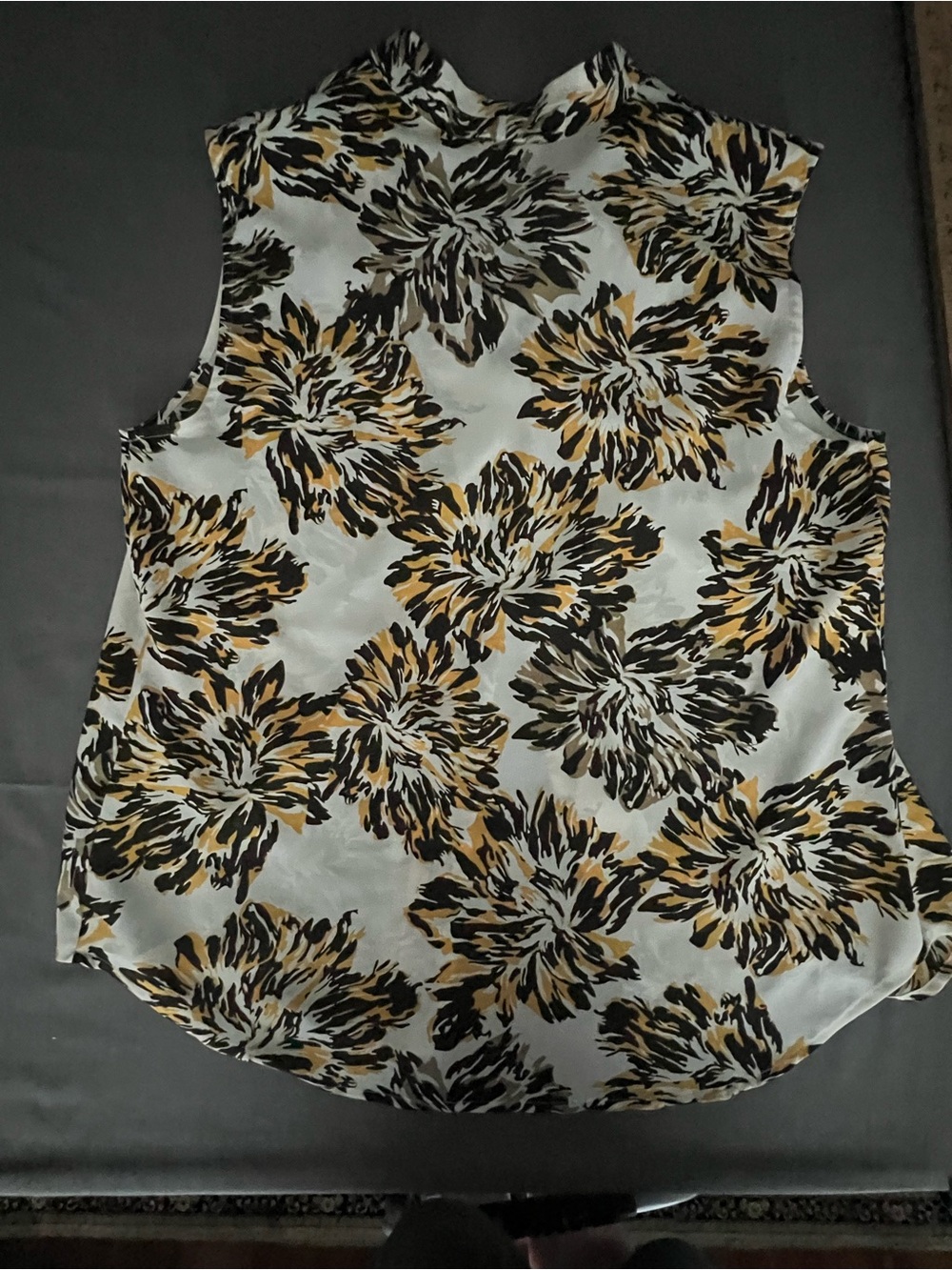 Jones New York Sleeveless Floral Print Camisole - White, Black & Mustard